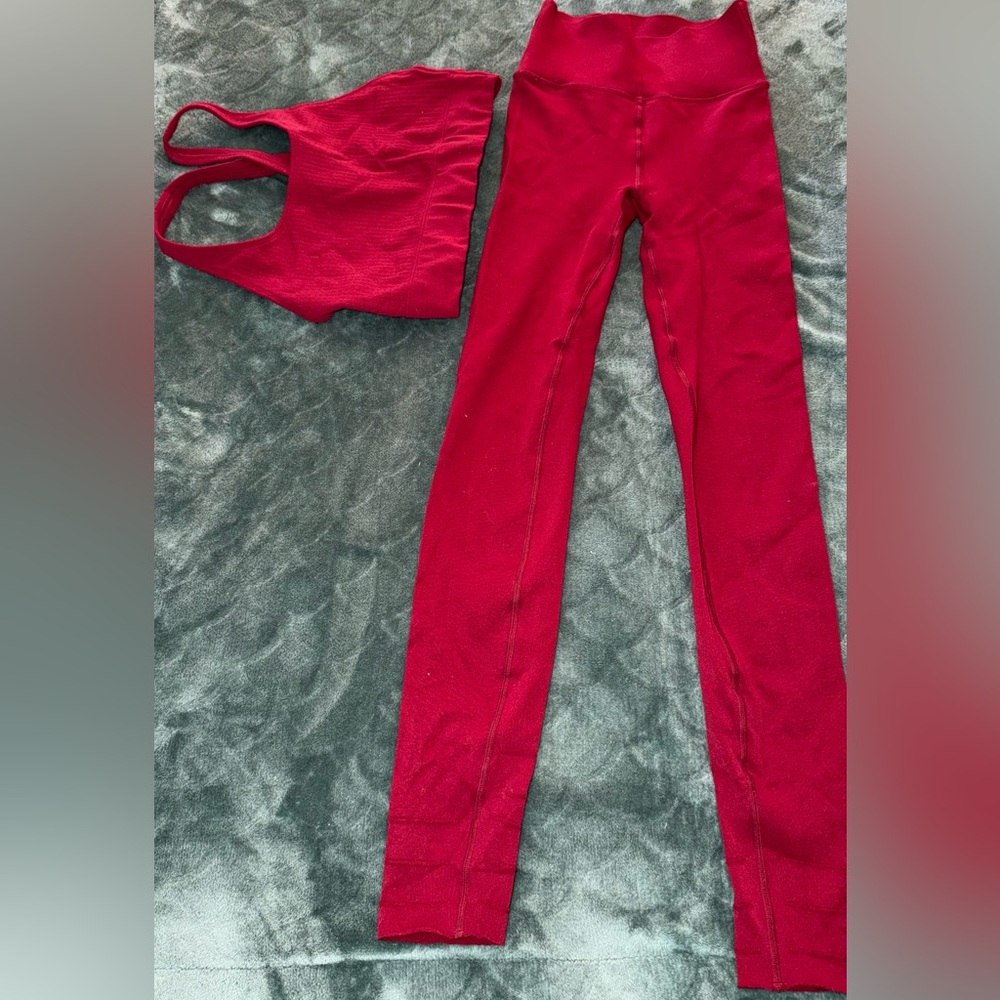 Fabletics sculptknit  Red Activewear Set